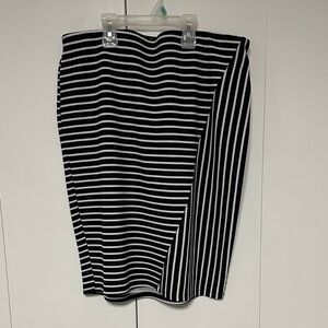Ripe Monochrome Striped Pencil Skirt